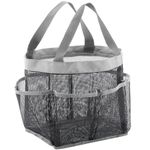 Lifewit Mesh Shower Caddy Freestanding Portable Shower Tote Bag for College Dorm, Bathroom, Gym, Travel, Quick Dry Hanging Shower Organizer with 7 Storage Pockets for Toiletry Essentials, Grey