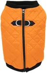 Gooby Fashion Vest Dog Jacket - Orange, X-Large - Warm Zip Up Bomber Vest with Dual D Ring Leash - Winter Water Resistant Small Dog Sweater