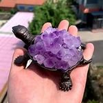 Natural Purple Crystal Cluster Turt