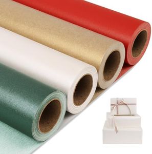 NESCCI Matte Wrapping Paper,Gift Wrapping Paper-4 Roll