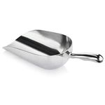 New Star Foodservice 34608 One-Piece Cast Aluminum Round Bottom Bar Ice Flour Utility Scoop, 85-Ounce, Silver (Hand Wash Only)