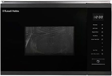 Russell Hobbs Built in 20 Litre Touch Control Digital Microwave with Grill, Defrost Setting, 5 Power Levels, 8 Autocook Settings, Dark Steel, 1 Year Guarantee RHBM2002DS