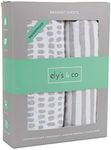 Ely's & Co. Patent Pending Waterproof Bassinet Sheet, No Need for Bassinet Mattress Pad Cover, 2 Pack Neutral Taupe Grey Splash & Stripes,for Baby Girl and Boy