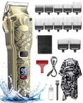 Hair Clippers for Men, Cordless Professional Hair Trimmer, IPX7 Waterproof Barber Clipper Kit with USB Rechargeable