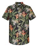 Yoimira Hawaiian Shirts for Men, Print Mens Casual Short Sleeve Button Down Shirts Floral Aloha Beach Shirt