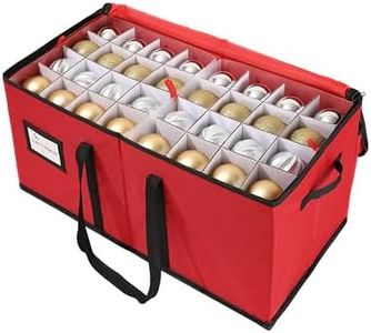 Sattiyrch Christmas Ornament Storage Box, 8 Trays with Customizable Dividers, Canvas,Dust-Proof, Collapsible, Portable with Dual Handles, Holds Up to 128 x 2.36 Ornaments