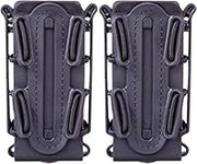 Tactical Magazine Pouch, 9mm Molle Tactical Fast Mag WST TPR Flexible Magazine Pouch Scorpion Mag Pouch for Outdoor Airsoft/BB Gun/CS Game/Hunting/Shooting, 2PCS (Black)