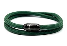 KAROO EARTH JEWELLERY Rope Bracelet | Unisex Braided Paracord Nautical Double Wrap Bracelet with strong Magnetic Clasp | Waterproof surfer bracelet (Medium Wrist (18-20cm), Green Black Clasp)