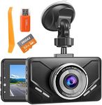 Dash Cam Front with 32GB SD Card 1080P FHD In Car Dash Camera,3'' IPS Screen,170° Wide Angle,24H Parking Monitor,Super Night Vision,G-sensor,Zinc Alloy Dashcam for Car,Taxi,Truck