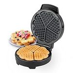 Geepas Waffle Maker – 5 Slice Heart Shaped Non-Stick Electric Belgian Waffle Maker with Adjustable Temperature Control – American Waffle Machine, Waffle Iron - 2 Years Warranty, 1000W, Silver & Black