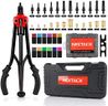 NEXTACK Rivet Nut Tool, 16" Heavy Duty Rivnut Tool Kit with 12 Interchangeable Mandrels & 105pc Nursert Kit, Professional Threaded Riveter Tool Setter in Organized Rugged Carrying Case NT800