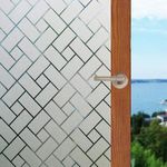 HomeVera Frosted Cross Brick Pettern GlassFilm Window Film Window Sticker Glass stickerFor Privacy, Sun Control, Decor for Home, Office & Bathroom (24 Inch X 48 Inch)