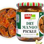 Add Me Dry Mango Pickle 500gm in very Home Made less mustard oil Aam ka Sukha Achar village style 500 g Classic indian recipe glass Pack