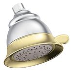 Moen 3838CP Four-Function Shower Head, Shawer, Chrome and Polished Brass