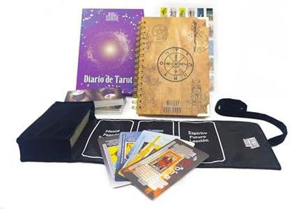 Witchy Cauldron Tarot Learning Kit in Spanish – Includes Tarot Deck, Wrap, Journal, Stickers – Perfect for Beginners and Enthusiasts (Black)
