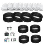 Lawfery Cat Water Fountain Filter for 3.2L/108oz Stainless Steel Cat Water Fountains and Bento Cat Fountain, 4+4/8+8 Pack, Carbon Filters Plus Sponge Foam Filters Pack (8+8)