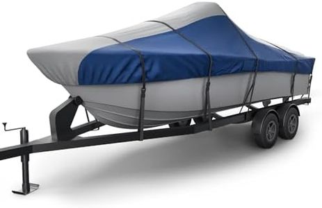 Seal Skin Covers Supreme, Center Console Boat Cover Waterproof, All-Weather Protection, Marine-Grade Cover for 16'-17'L x 92" W Mooring & Trailering Boat Cover Grey/Blue