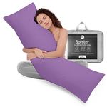 Rohi 5ft Full Body Pillow with Lilac Pillowcase Cover -Orthopaedic 19"x 60" King Bed Size Long Bolster Support Pillow - Maternity Nursing Back & Neck Support Pillows - Side Sleeper Pillow