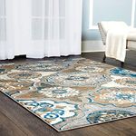 Home Dynamix Tremont Willow Bohemian Area Rug, Ikat Taupe/Blue 5'3"x7'2"