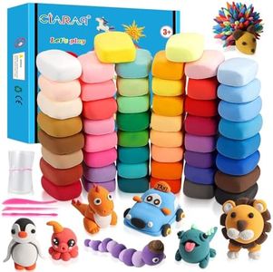 CiaraQ Modeling Clay Kit - 50 Colors Air Dry Clay with Sculpting Tools, Ideal for Crafting, DIY Projects. Easter/Halloween/Christmas Gifts