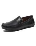 Monte Carlo Mens Black Solid Slip on Genuine Leather Loafers (201805FW-1-7)