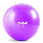 Yes4All Soft Weighted Toning Ball/Soft Medicine Sand Ball – Great for Exercise, Workout, Physical Therapy – Soft Weighted Ball (8 lbs, Purple)