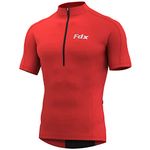 FDX Men’s Cycling Jersey - Half Zipped, Half Sleeves, Summer Cycle Breathable Tops with 4 Pockets - Bicycle Riding Shirt, MTB Racing, Mountain Bike, Running, Outdoor Sports Clothes (Red, XX-Large)