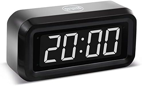 Timegyro Reloj de Alarma Digital, Funciona Solo con Pilas, 3 Niveles de Brillo Ajustable, LED Grande de 1.2 Pulgadas Junto a Relojes para Dormitorio, Sala de Estar o Viajes