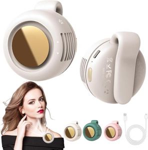 Portable Silent Mini Bladeless Fan Clip On, Small Fan Clip on for Shirt & Waist, New Adjustable 3-Speed Suspended Whirlwind Cooler Fans, For Outdoor & Travel & Office, Travel Accessories, Gift (White)