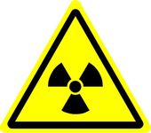 ISO Safety Sign - International Radioactive Hazard Symbol - Self Adhesive Sticker 50mm x 50mm