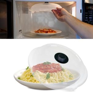 HOVER COVER Tall Magnetic Microwave Splatter Cover for Food, 12 Inch-Black