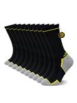 ZFSOCK Mens Work Boot Socks: Heavy Duty Fully Cushioned Walking Socks Women with Reinforced Toes & Heels Anti Blister Breathable for Workwear and Outdoor Running Hiking - 10 Pairs Black 9-11