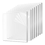 3nesh r acrylic glass sheet transparent 3mm Qty 1 panel for DIY craft window glass painting picture frames Face shields Signs Display 3 mm 12 X12 inch, transparent Pack of 1