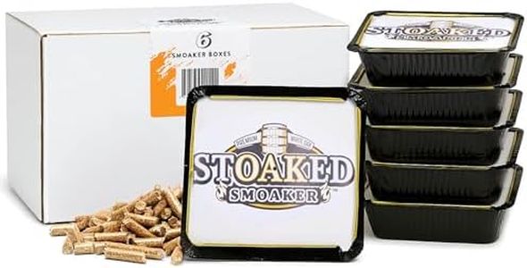 Stoaked Instant Smoaker 6-Pack, White Oak Wood Pellets, Disposable Smoker Box for Gas and Charcoal Grill, 1-Hour Burn Time, Great for Backyard BBQ