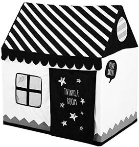 Kids Castle Play Tent Kids Play House Large Indoor/Outdoor Tunnel Pop Up Toys for Baby Parent-Child Gift, Summer Shade Toy Play Tent with a Carry Bag (White+Black)