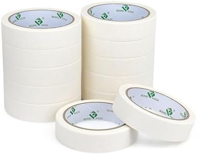 BOMEI PACK White Masking Tape Decorative Writable White Painters Tape for Arts & Crafts,12 Rolls Pack, 24mm x 20m Per Roll