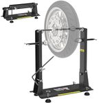 Folding Motorcycle Wheel Balancer & Truing Stand, Heavy-Duty 2-in-1 Tools, Tire Balancer Stand with Adjustable Centering Cones, Wheel Alignment & Balancing Tools for Sport Dirt Bike