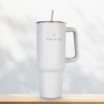 SOLARA Elixir 40oz Tumbler for Hot and Cold, 1200ml Insulated Tumbler with Lid, Stainless Steel Tumbler with Straw, Travel Tumbler, Coffee Mug for Office, Home, 1200ml, 40oz, Frosty