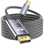 Txtcu USB C to DisplayPort Cable 6.6ft [8K@60Hz 4K@144Hz 5K@60Hz 2K@240Hz] Thunderbolt to DP 1.4 Cable 32.4Gbps, Compatible with MacBook Pro, Mac Mini, iPad Pro, iMac, XPS, Galaxy S22/S21N,Note 20