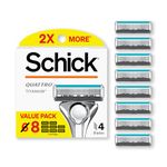 Schick Quattro Titanium Razor Refills, 8ct | Schick Razor Blades Refills, Razor Blades for Men, Shaving Blades for Men, Quattro Razor Refill, 4 Blade Razor Heads, 8 Refills