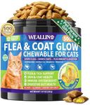 Flea and Tick Prevention for Cats - Cat Flea Treatment with Skin & Coat Support, 500 Crunchy & Creamy Chews, Oral Natural Flea Chewables for Gut & Immunity Support for All Breeds & Ages Chicken Flavor