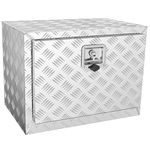 VEVOR Underbody Truck Box, 24"×14"×16" Pickup Storage Box, Heavy Duty Aluminum Diamond Plate Tool Box with Lock and Keys, Waterproof Trailer Storage Box with T-Handle Latch for Truck, Van, Trailer