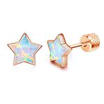 Liaya Unicorn Earrings for Girls Women - 925 Sterling Silver Hypoallergenic Cute Opal Stud Earring for Sensitive Ears, 14K Gold Plated Mini Animal Earrings Jewelry Lovely Gifts for Kids & Little Girls