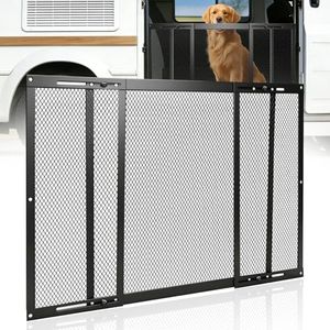 LCGAOYA Aluminum RV Entry Screen Door Protector Grille for Dogs, Adjustable RV Screen Door Guard 20Inch High - Fits Door Widths 22" - 31.5", RV Door Camper Screen Door Grill, Black-20Inch High