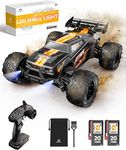 DEERC Remote Control Car 1:14, 4WD RC Car 25 MPH with LED Light, 2 Battery 40 Minutes Running Time, 2.4 GHz Remote Control Offroad Truggy Toy Gift for Adults and Kids (9000E)