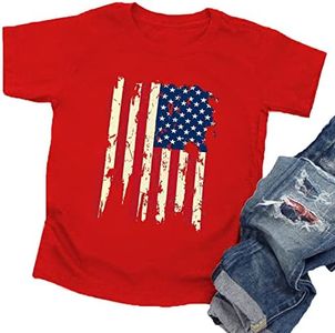 American Flag Shirt Toddler Boys Girls Patriotic T-Shirt USA Flag Graphic Tshirts 4th of July Tee Tops