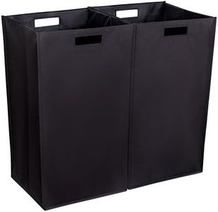 Internet's Best Collapsible Laundry Hamper - Set of 2 - Dirty Clothes Sorter with Handles - Magnetic Side - Easy Storage - Folding - Black