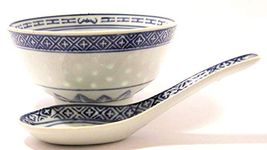 Bowl & Spoon set Ceramic Rice Pattern Guaranteed quality