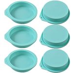 Newk Silicone Round Cake Pans, 6 Packs Nonstick Silicone Mold for Baking, Cake, Muffin, and Resin Coasters – 4 inch