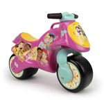 INJUSA - Disney Princess Ride-on Motorbike, for Children +18 Months, with Official Brand Licence, Permanent and Waterproof Decoration, Carrying Handle and Wide Plastic Wheels, Pink Colour